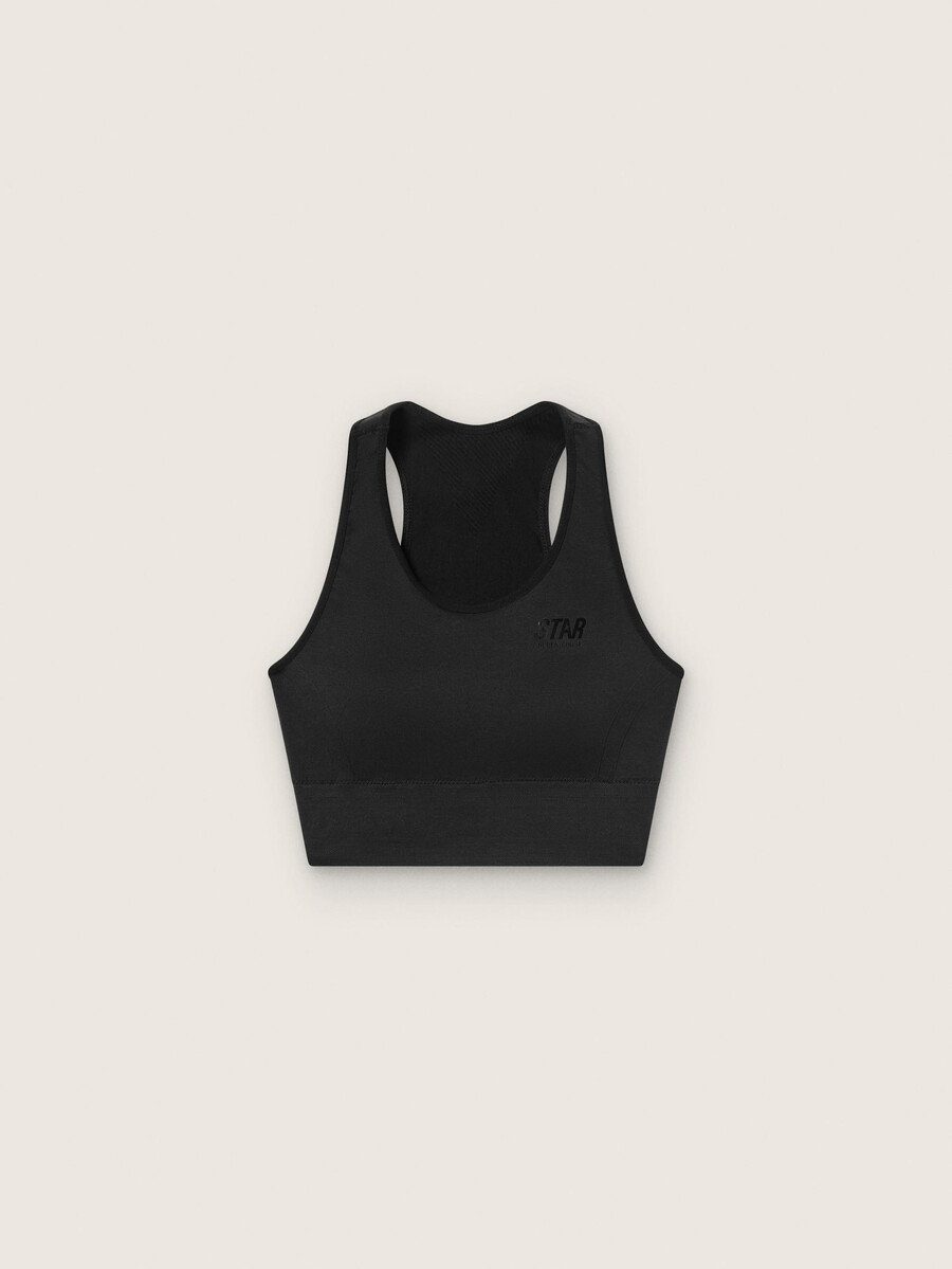女性用ブラックスポーツブラ