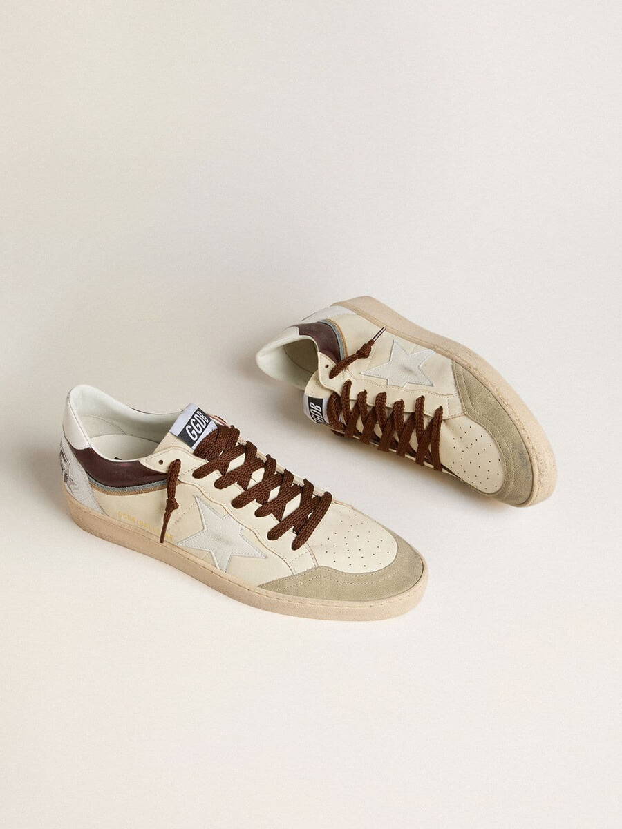 メンズ ボール スター ltd ナッパレザー製、ナッパ スターとレザー ヒールタブ付き