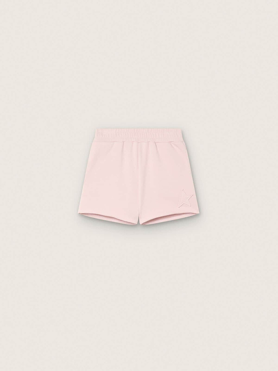 スターガールズ パッチとロゴ入りピンクコットンショーツ