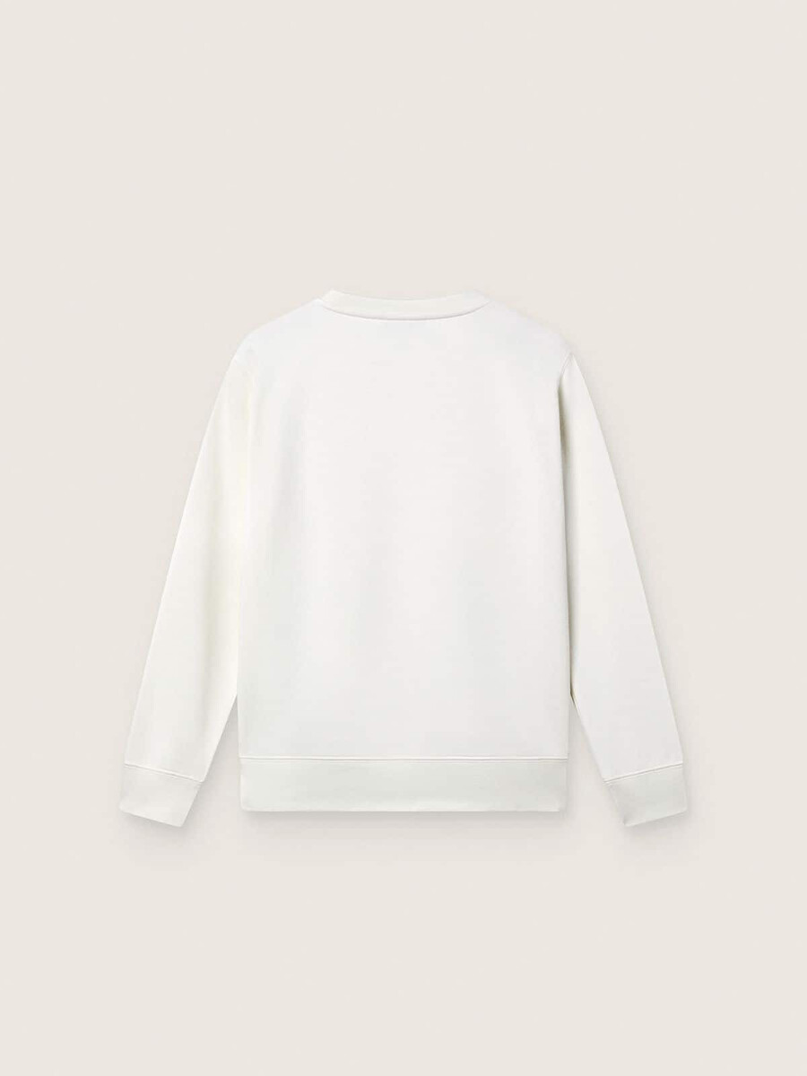 マスコットプリントとクリスタルアップリケが付いた、女の子向けのジャーニーホワイトコットンクルーネックスウェットシャツ