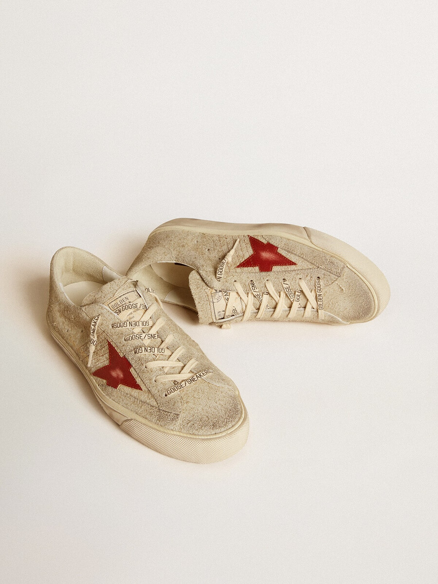 メンズ スーパースター ltd(グレースエード、レッドレザースター)